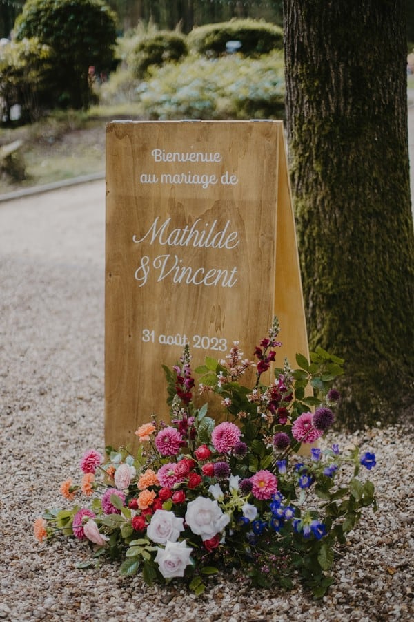 Décoratrice de mariage, panneau de bienvenue personnalisé
