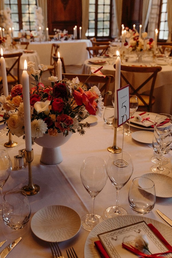 Wedding reception floral decor
